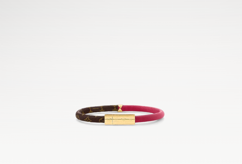 Louis Vuitton LV Monogram Red Leather Daily Confidential Bracelet 7.5 in 19 cm - Picture 6 of 9