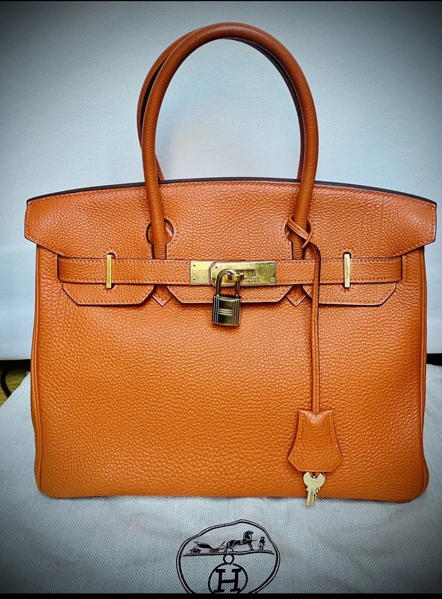 100% AUTHENTIC Hermes Birkin Orange Togo 30cm GHW !!!