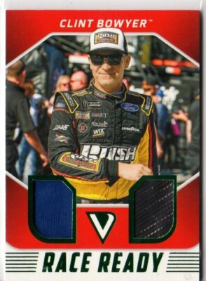 2018 Panini Victory Lane Race Ready Dual MEM /99 Green #RRD-CB Clint Bowyer