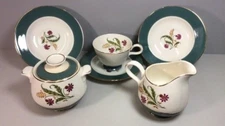 Homer Laughlin Cavalier Eggshell China B54N5 (7 Pc Lot) Creamer Sugar Cup Saucer
