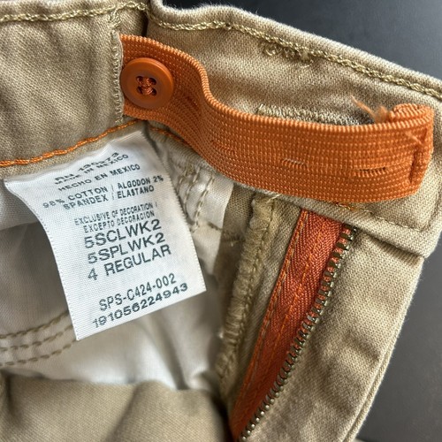 Boys Wrangler Denim Jeans Tan Beige Size 4 Adjustable Waist Straight Leg Pockets - Picture 9 of 13