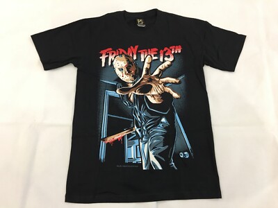 Friday 13th Jason Voorhees Movie Graphic Print T-shirt Black