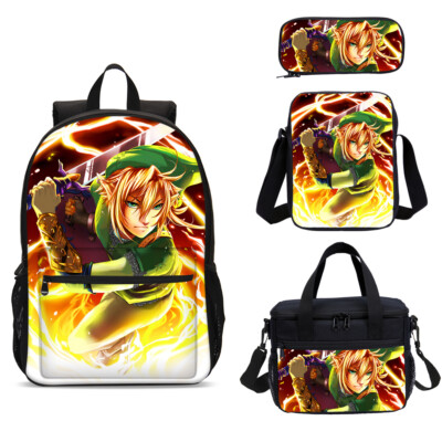 The Legend of Zelda Link Kids School Backpacks Insulated Lunch