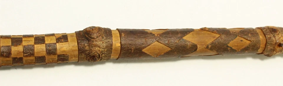 = Late 19th Ea. 20th C. Swiss Folk Art Hand Carved Stick, Unique - Image 3 of 4