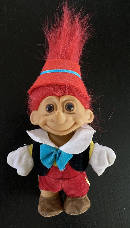 Vintage Russ Troll Doll Storybook Disney Pinocchio Figure Red Hair Long Nose