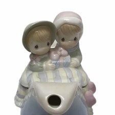 Decorative Teapot - Precious Moments Children In A Sleigh, 1994, Displayed Only