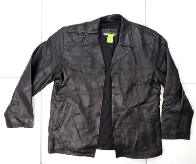 Vintage C&A Clockhouse Men L Genuine Sheep Napa Leather Jacket/Blazer Lined