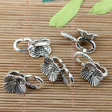 4pcs tibetan silver plated nice flower connector EF1990