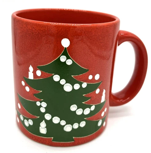 Vintage Waechtersbach Red Christmas Holiday Tree Mug West Germany