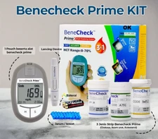 Benecheck Prime 3 in 1 Blood Test Kit  Glucose, Cholesterol & Uric Acid Monitor