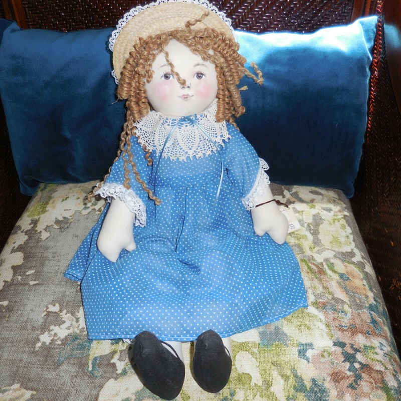 Vintage Original Cloth Artist Doll, 18" by "Nana", Handmade, Painted Face