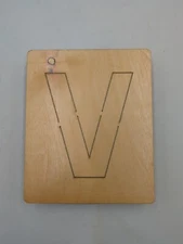 Accucut Wooden Die Capital V Alphabet 