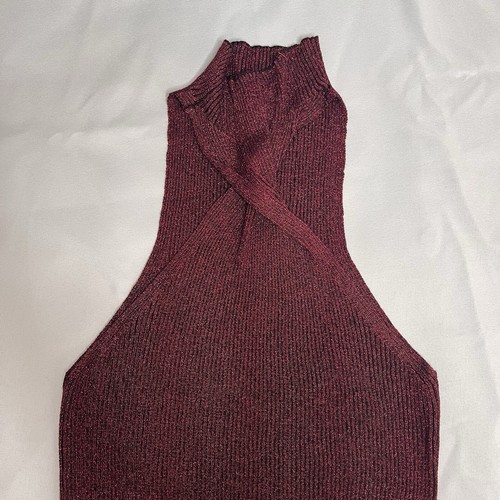 ASOS Maxi abito in maglia con torsione davanti in rosso scuro US 8 UK 12 - Foto 5 di 8