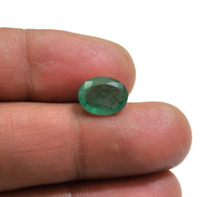 Gorgeous Rare Zambia Green Emerald 2.50 Crt Faceted Oval Shape Loose Gemstone