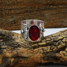 Valentine's Day Mozambique Garnet Gemstone 925 Sterling Silver Ring all Size