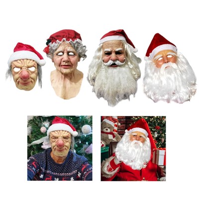 Weihnachten Latex Maske, Realistische Vollgesichtsmaske Cosplay Requisiten