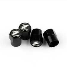 Compatible With Nissan Z 4pcs Tire Valve Stem Caps Black Anodized Aluminum