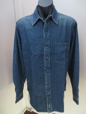 Image of RALPH LAUREN POLO JEANS COMPANY AGED WASH DENIM L/S SHIRT SLIM FIT SIZE L - NWT