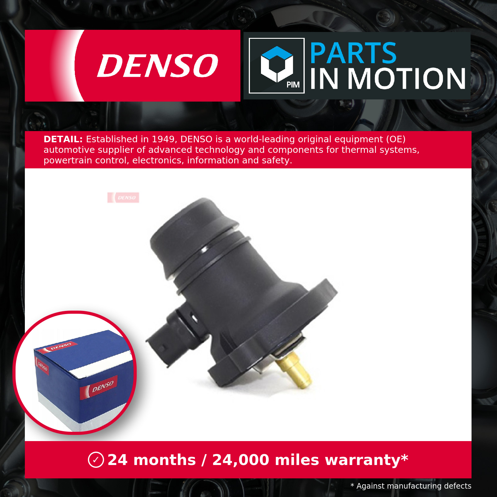 Coolant Thermostat fits VAUXHALL CORSAVAN E 1.2 2014 on Denso 1338029 1338199