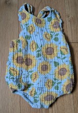 Angel Dear Sunflower Baby Girl Romper with Adjustable Straps : 6-12 Months