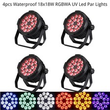 4Pack 18x18w RGBWA UV 6in1 Led Par Light IP65 Led Par Waterproof Dj Stage Lights