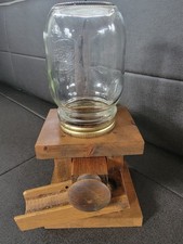 Vintage Wooden Candy Dispenser w/ Ball Mason Jar Primitive Farmhouse