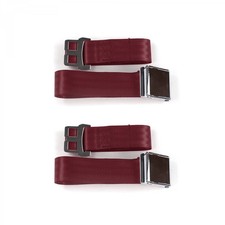 Early Cars 1941 - 1948 Airplane 2pt Burgandy Lap Bucket Seat Belt Kit - 2 Belts 