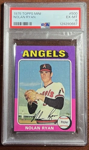 1975 Topps Nolan Ryan🚂 MINI🚨PSA 6🔥EX-MINT💎Just Graded⚡️Rare⭐️Vintage