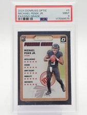 MICHAEL PENIX JR 2024 DONRUSS OPTIC PASSING GRADE ROOKIE #5 FALCONS PSA 9 Q4444