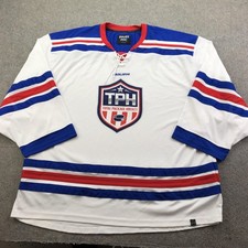 Bauer Jersey Mens 2XL White Blue Red Total Package Hockey  3 Ice Hockey