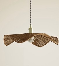 M&S Rocco Rattan Ceiling Lamp Shade - Fittings Included- Marks And Spenser
