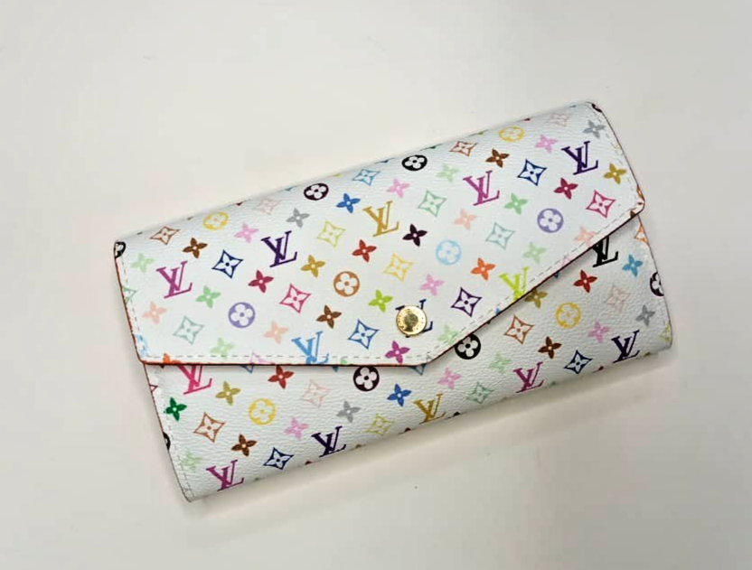 Louis Vuitton White Multicolor Takashi Murakami Sarah Long Wallet