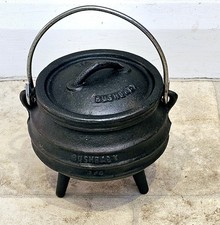 A Small Original Cast Iron Potjie Pot/ Bushbaby Cauldron With Lid
