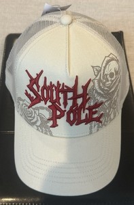 South Pole SnapBack Skull Rose Chains Graphic One Size Cream - NWT