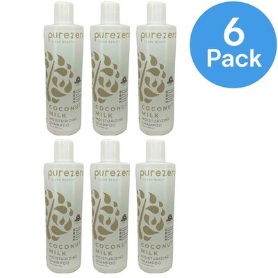 Purezero Coconut Milk Moisturizing Shampoo 12 fl oz Clean Beauty 6 Pack Bundle
