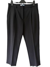 Prada Womens Tapered Leg Pants in Black, Wool in Excellent preowned condition