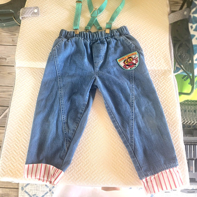 Cache Cache Toddler Child Unisex Size 4 Double Trouble Blue Jean Pant Suspender