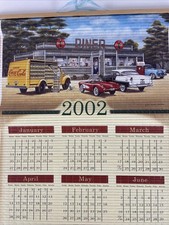 Coca-Cola Venetian Hanging Roll-Up Reversible Calendar 2001-2002 Vintage