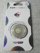 PopSockets Phone Grip Stand Glitter Silver Clear POPGRIP