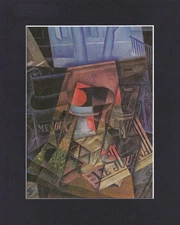8X10" Matted Print Modern Art Picture: Juan Gris, Still Life In Front of Window