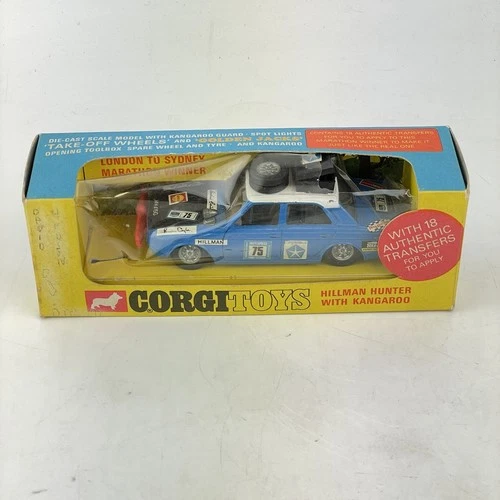 Vintage Boxed Corgi Toys 302 Hillman Hunter  Rally (Kangaroo Missing)