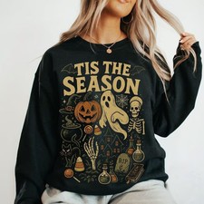 Halloween Sweatshirt Tis The Season Spooky Fall Autumn