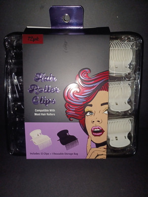 12 Hair Roller Clips with Storage Bag   Universal Fit for Most Rollers