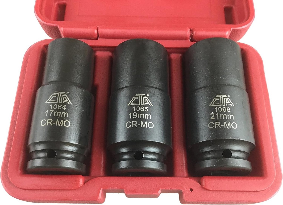 CTA Tools 3pc Crank Bolt Socket Set - 17/19/21mm 1069 for