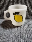 Vintage Lemon Fruit Fire King Anchor Hocking Coffee Cup Mug Milk Glass Made USA
