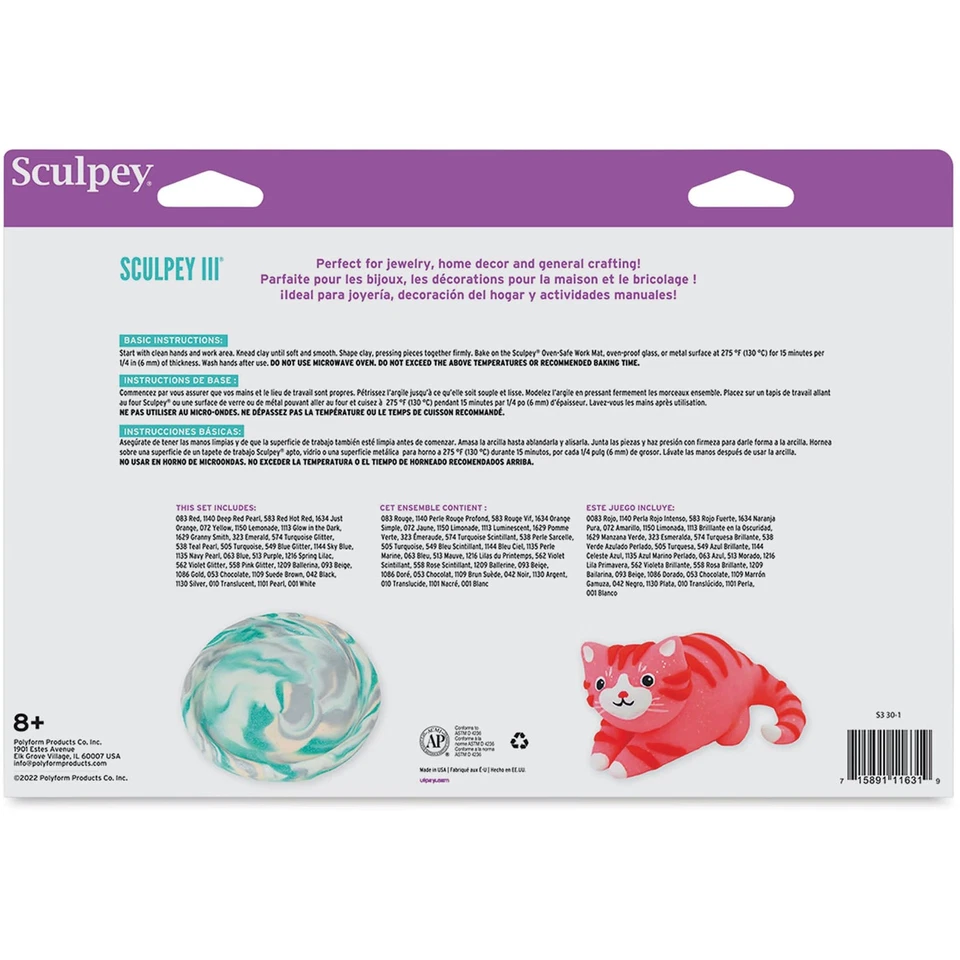 Sculpey III® 30 Vibrant Colors of Polymer Oven-Bake Clay, Non Toxic 1.88 lbs., - Image 2 of 4