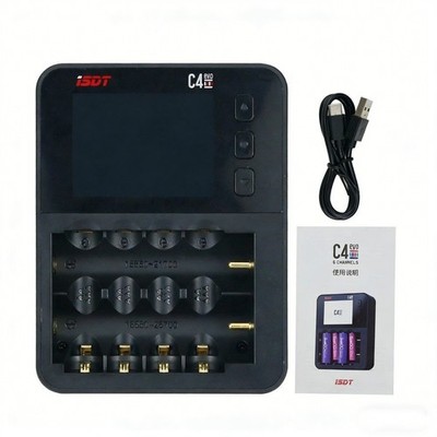 Smart Charger ISDT C4 EVO for AA AAA Li-ion Battery with IPS Display