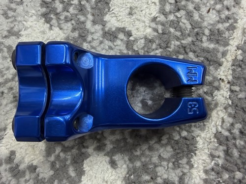 PROFILE BMX ACOUSTIC BICYCLE STEM BLUE MADE IN USA 53mm Racing - Picture 4 of 6
