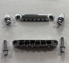 1980s Cort CR-250 Les Paul Tune-O-Matic Bridge Stopbar Tailpiece Chrome w/ HW