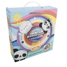 Mimicoco Kawaii Rainbow Panda Cat Bear Pool Float 53" Inflatable
